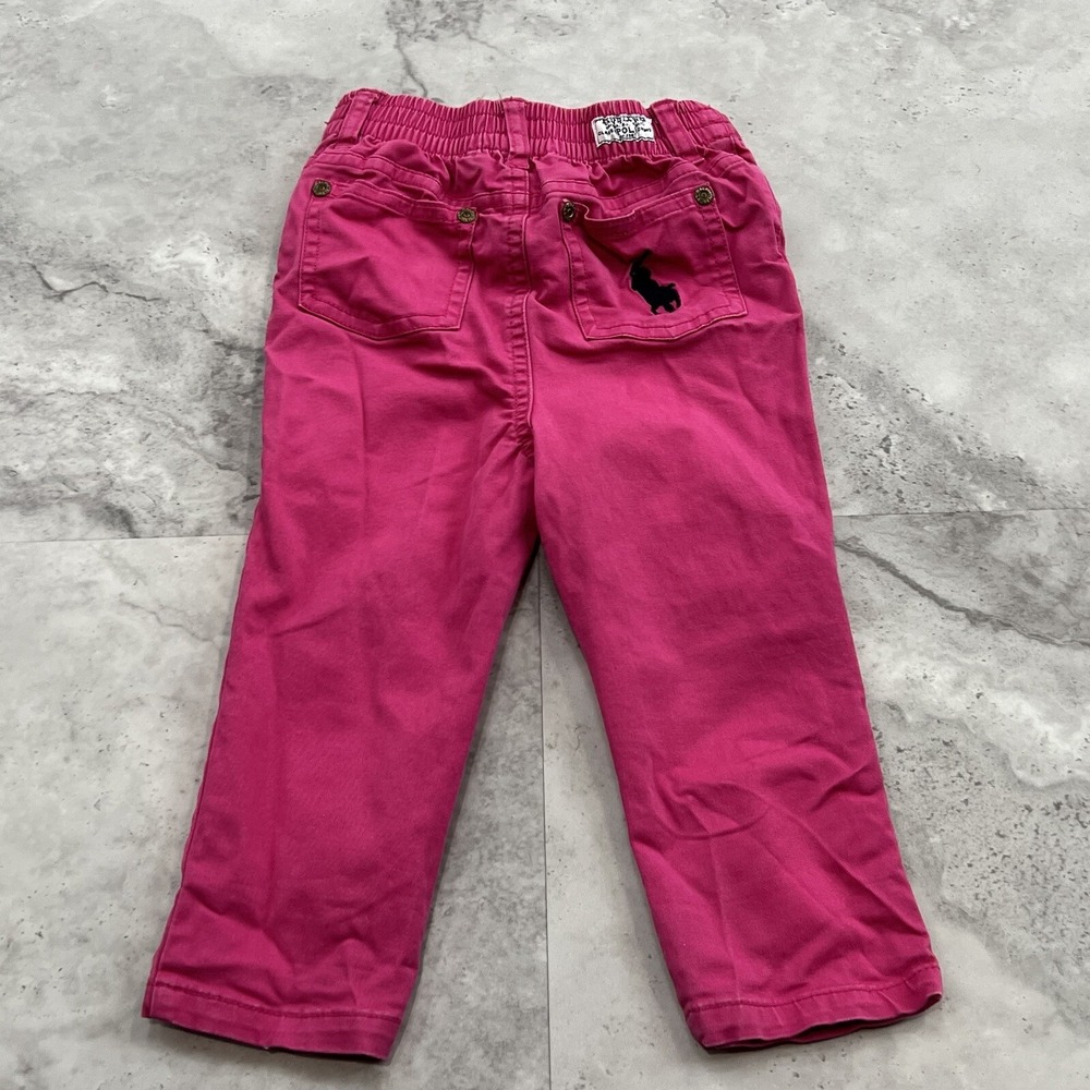 Ralph Lauren Girls Pink Skinny Pants 24 M Cotton Big Pocket Logo